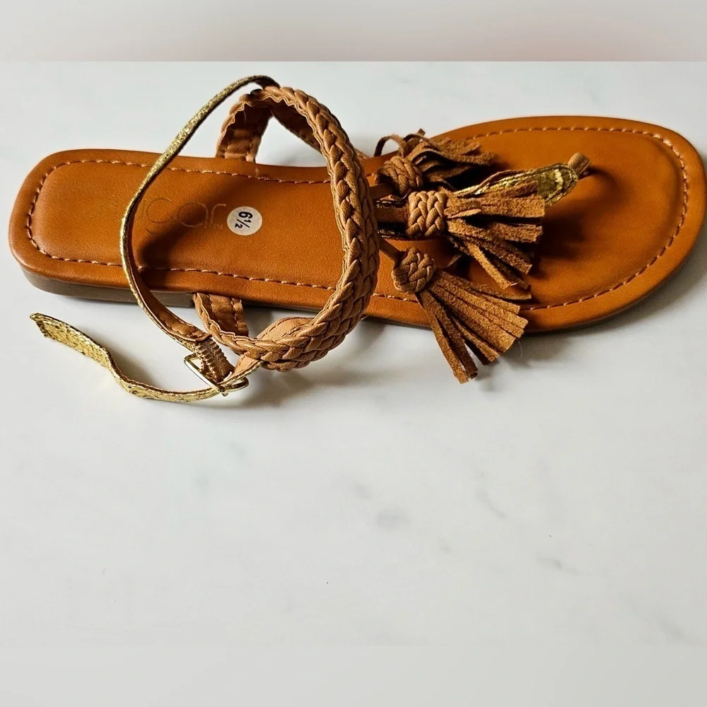 Sugar Braided Tassel Sandals - Size 6.5, NWOT